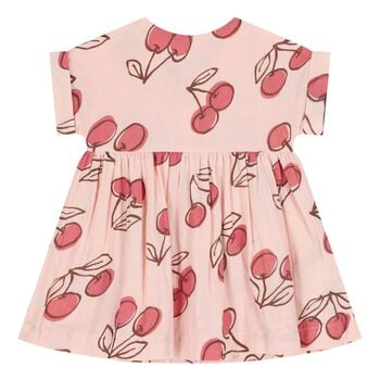 Younger Girls Pink Cherry Dress