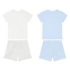 Baby Boys White & Blue Shorts Set ( 2-Pack ), 1, hi-res