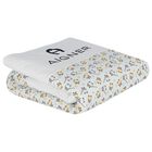 Baby Boys Blue & White Teddy Bear Logo Blanket, 1, hi-res