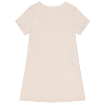 Girls Beige Medusa Logo Dress