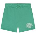 Boys Green Jersey Varsity Logo Shorts, 1, hi-res