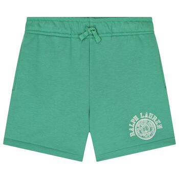 Boys Green Jersey Varsity Logo Shorts
