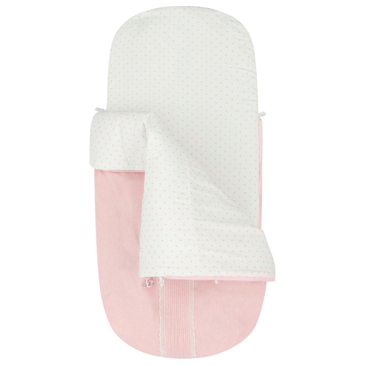 Girls Pink & White Stars Baby Pram Nest, 1, hi-res image number null