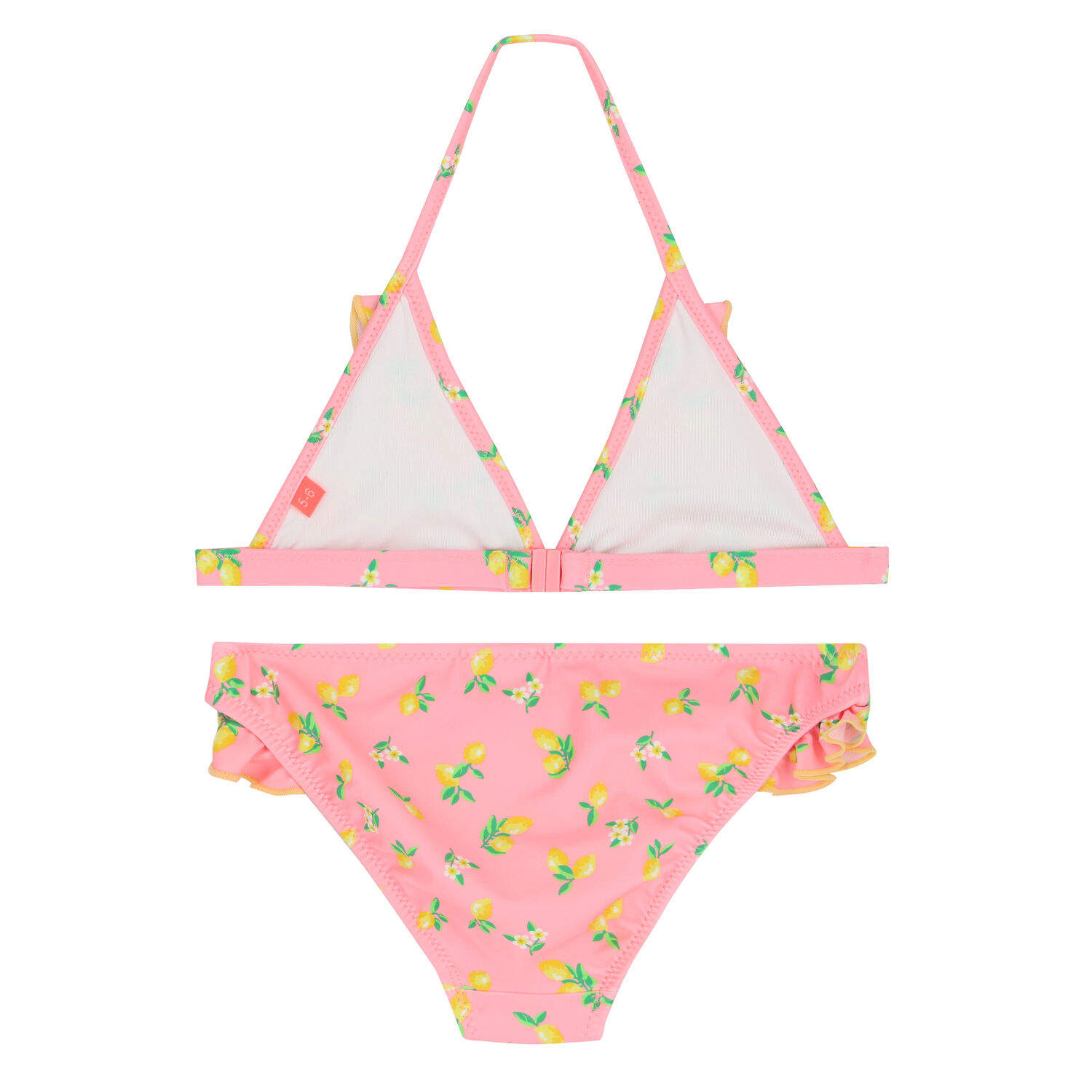Girls Pink Lemon & Floral Bikini, 1, hi-res