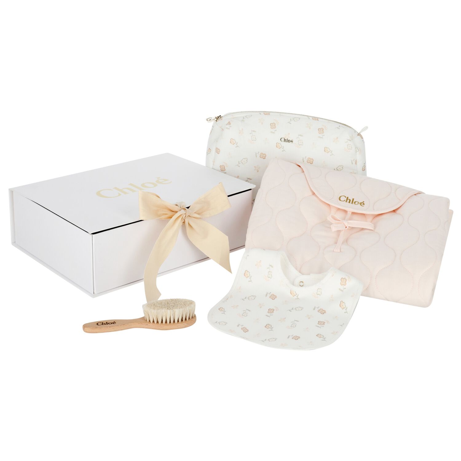 Baby Girls Pink & Ivory Gift Set, 1, hi-res