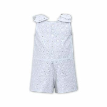Girls White Broderie Anglais Playsuit