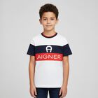 Boys White, Navy & Red Logo T-Shirt, 2, hi-res