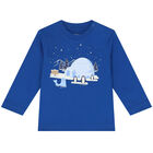 Younger Boys Blue Graphic Long Sleeve Top, 1, hi-res