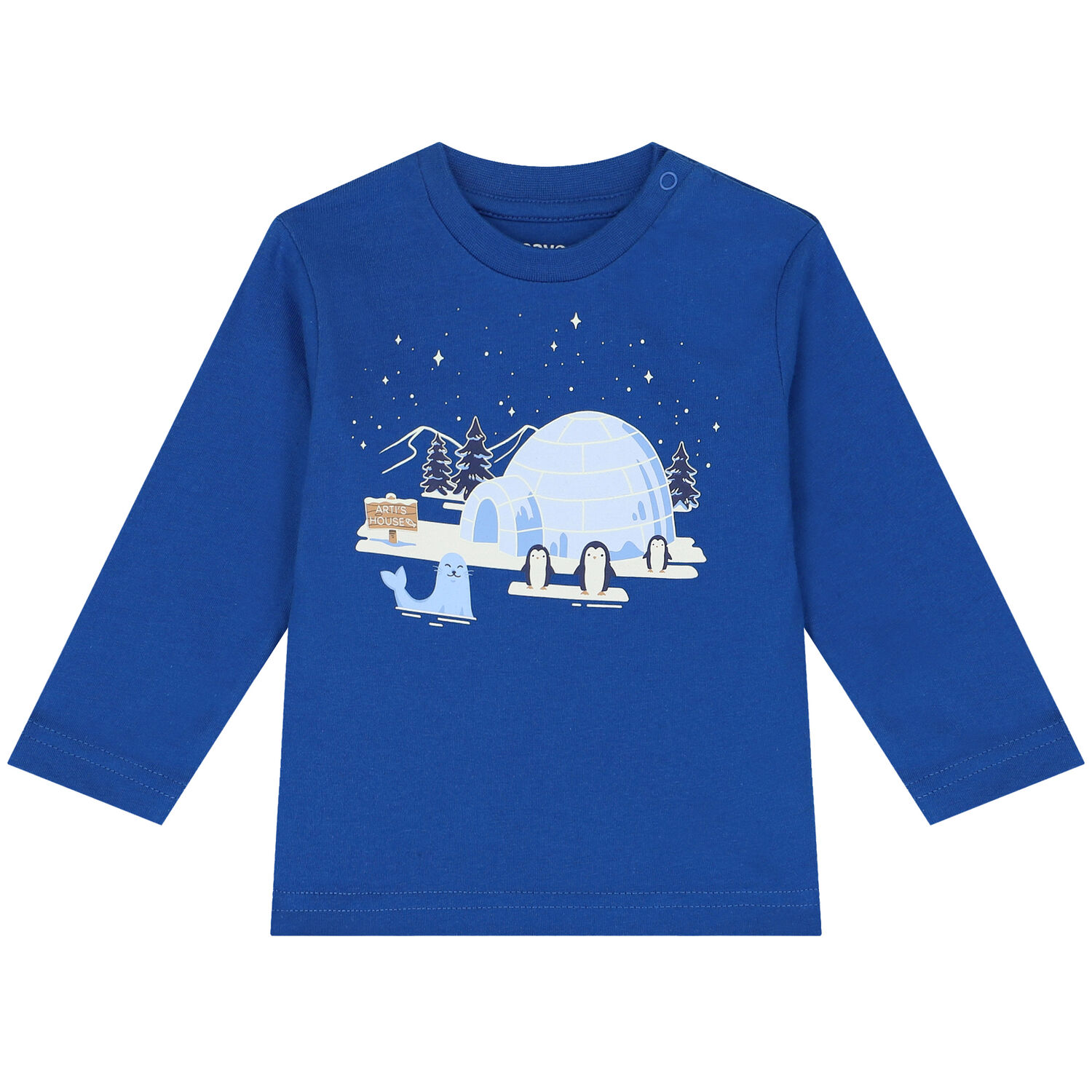 Younger Boys Blue Graphic Long Sleeve Top, 1, hi-res
