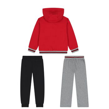 Boys Red, Black & Grey Tracksuit ( 3 Piece )