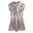 Girls Silver Sequin Dress, 1, hi-res