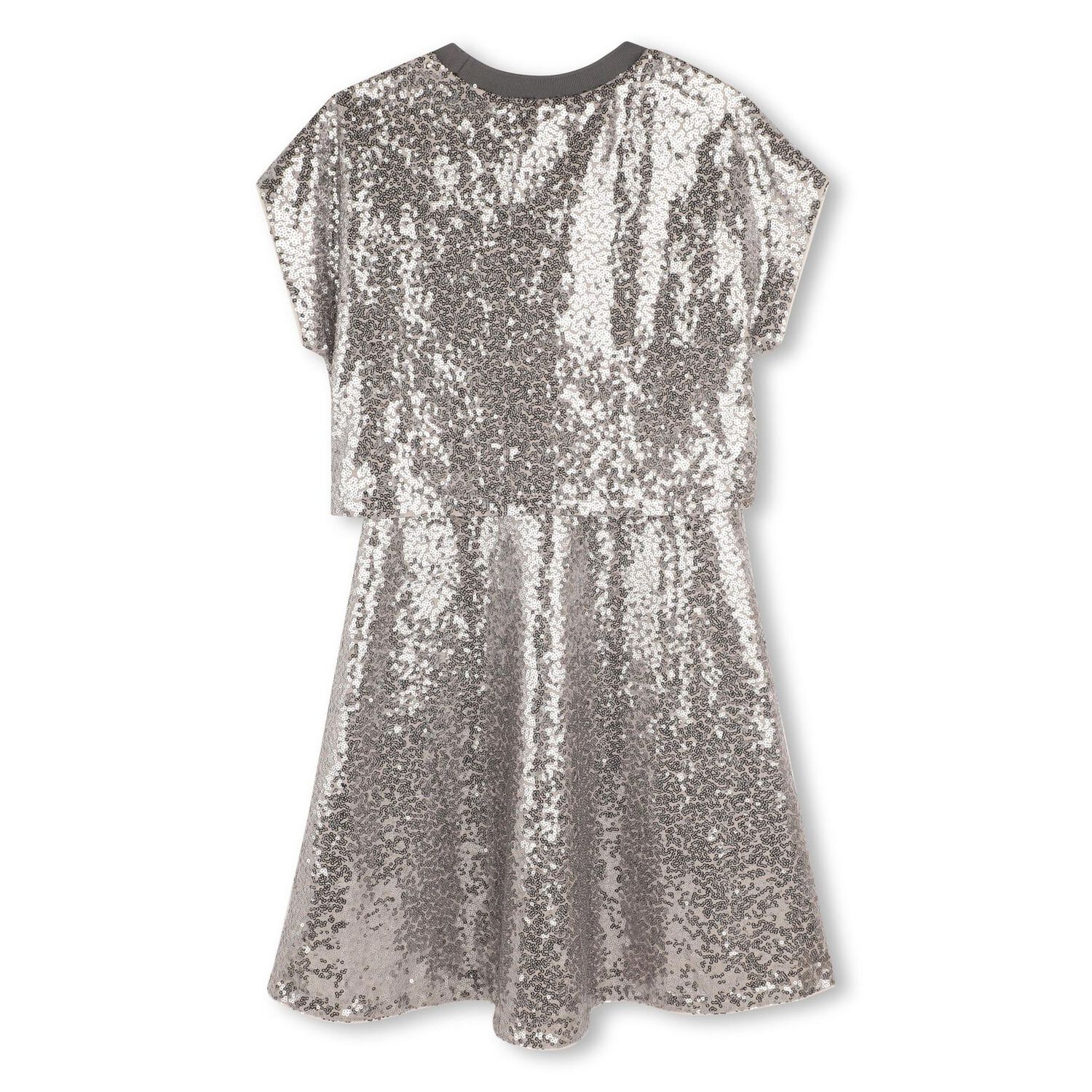 Girls Silver Sequin Dress, 1, hi-res