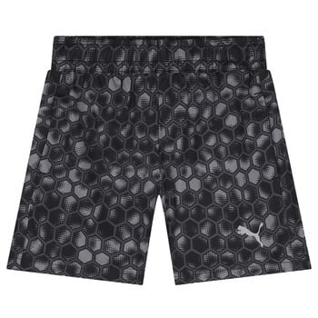 Boys Black Honeycomb Logo Shorts