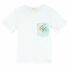 Boys White Cotton T-Shirt, 1, hi-res