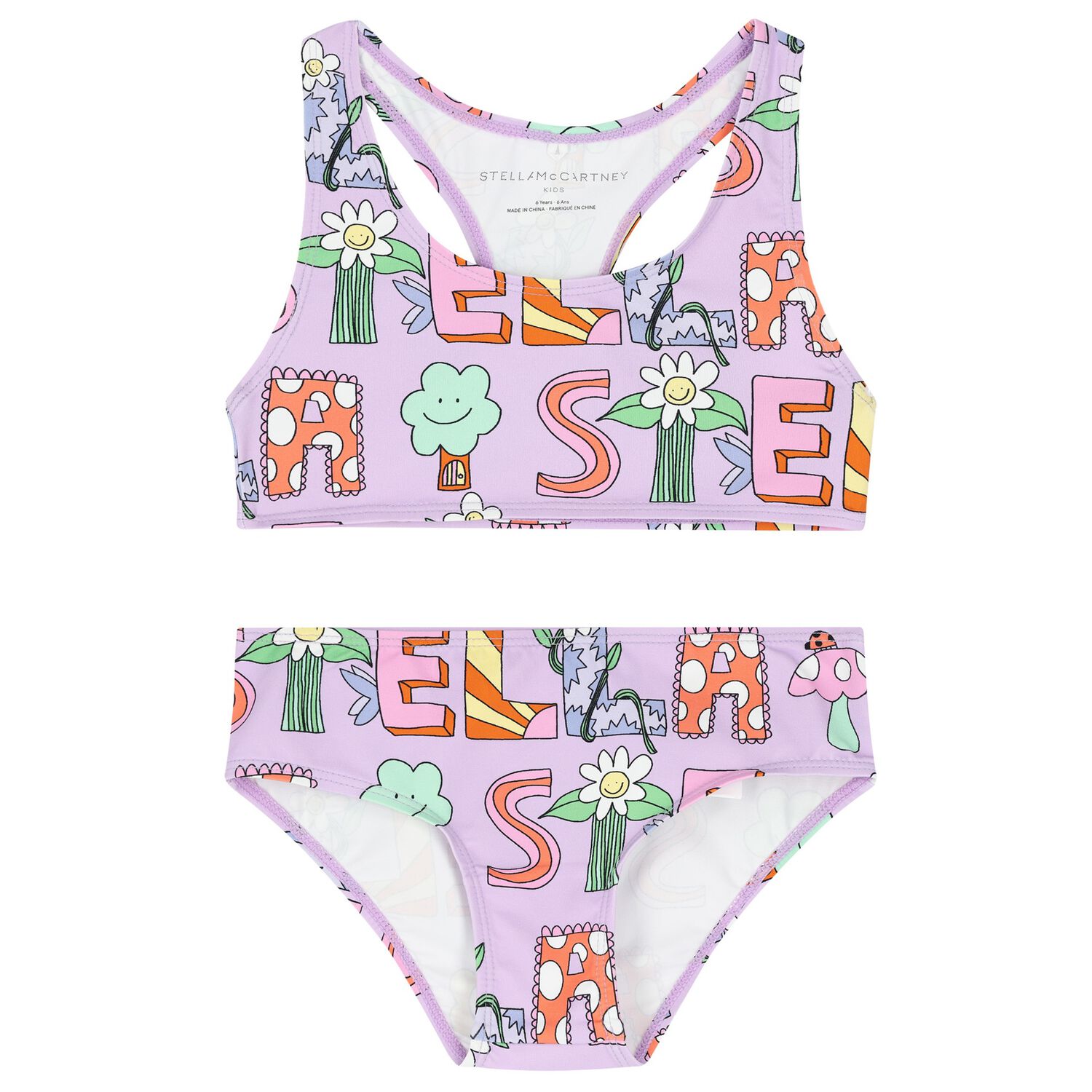 Girls Purple Floral Bikini, 1, hi-res image number null