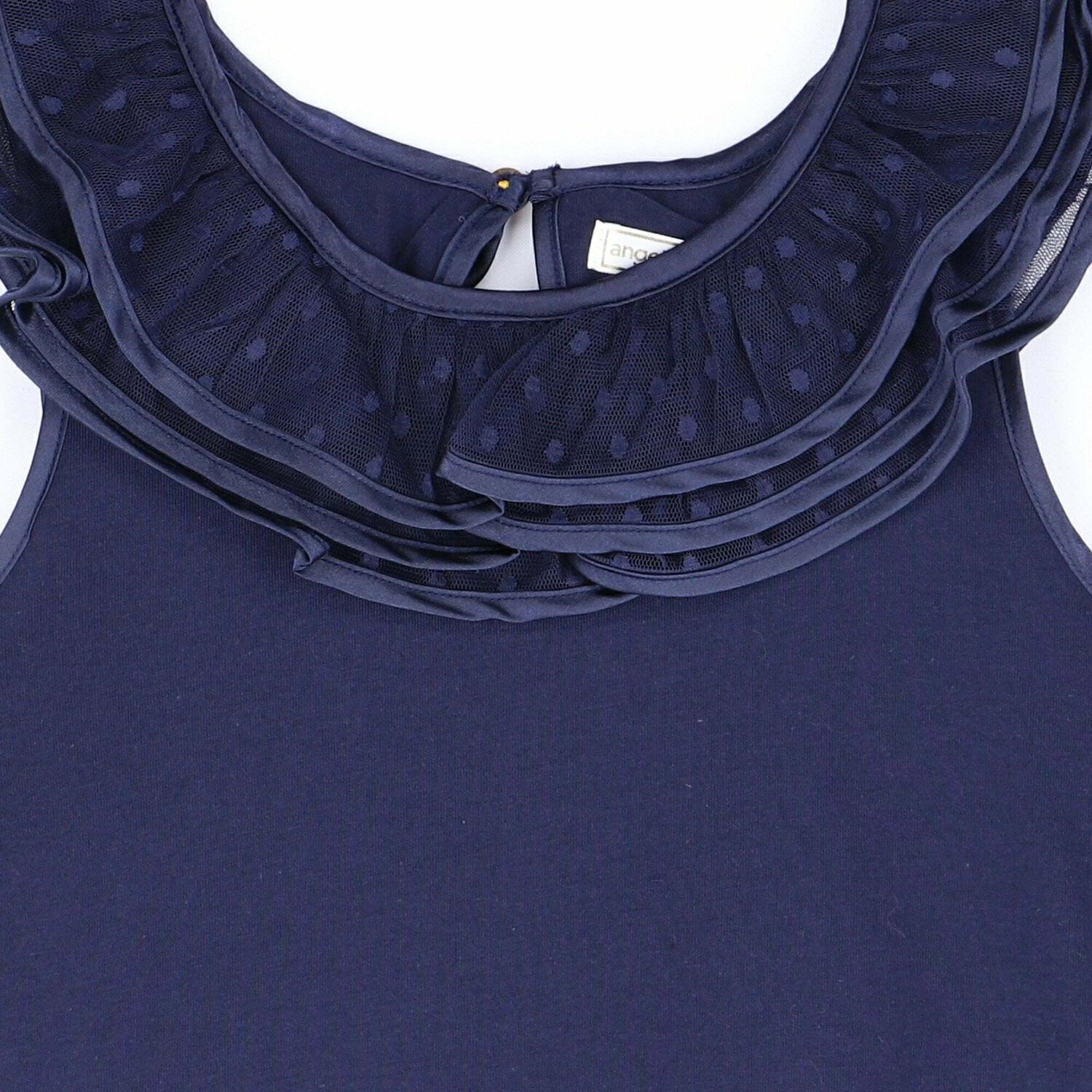 Girls White Cotton Top, 1, hi-res