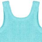 Girls Aqua Crinkle Swimsuit  , 1, hi-res