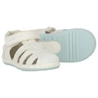 Baby Boys White Logo Sandals, 1, hi-res