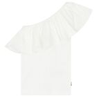 Girls White One Shoulder Top, 4, hi-res