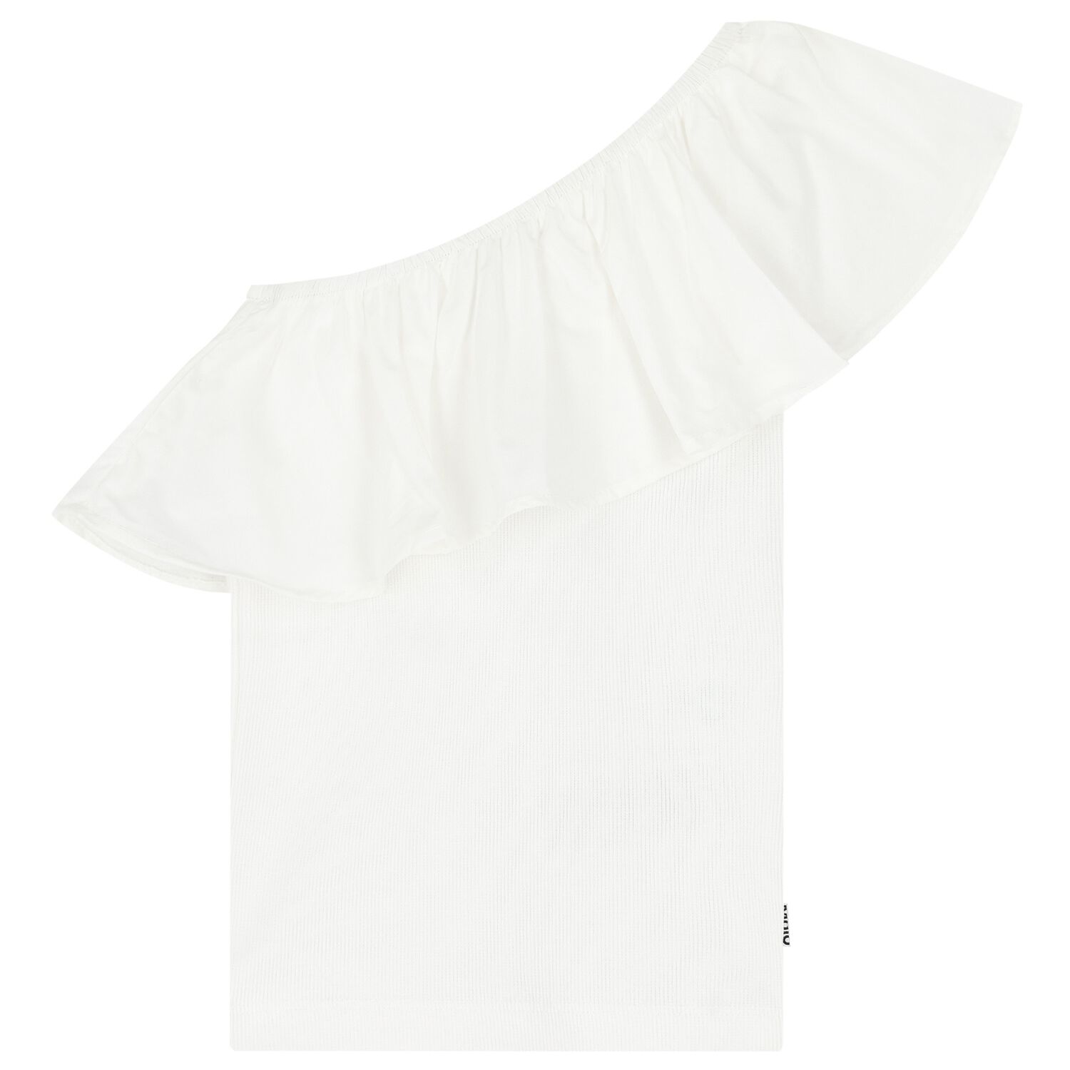Girls White One Shoulder Top, 4, hi-res image number null
