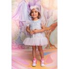Younger Girls Blue Embellished Tulle Dress Set, 1, hi-res