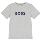 Boys Grey Logo T-Shirt, 4, hi-res