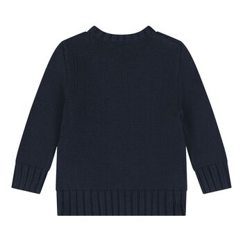 Baby Boys Navy Blue Flag Knitted Jumper