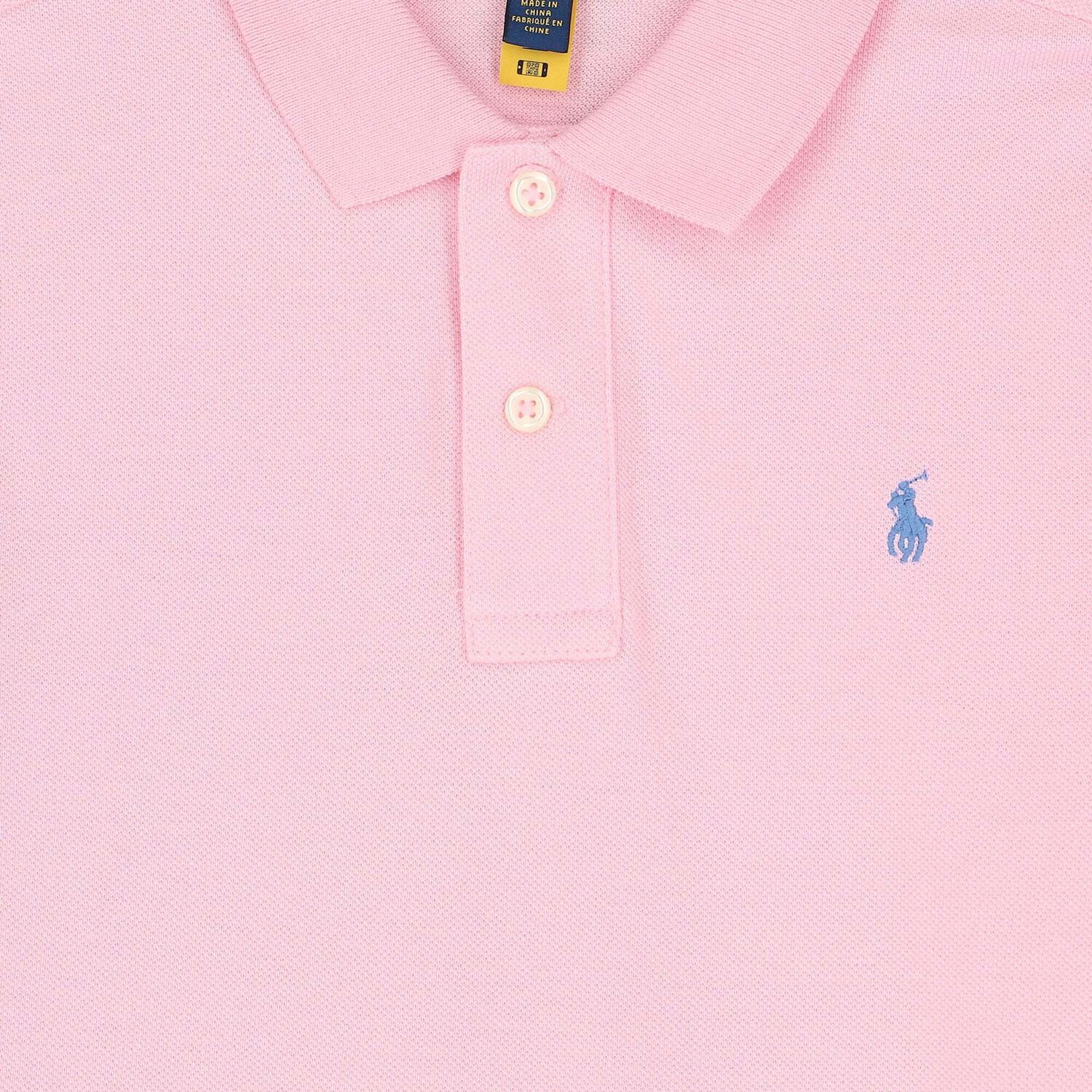 Older Boys Pink Logo Polo Shirt, 4, hi-res