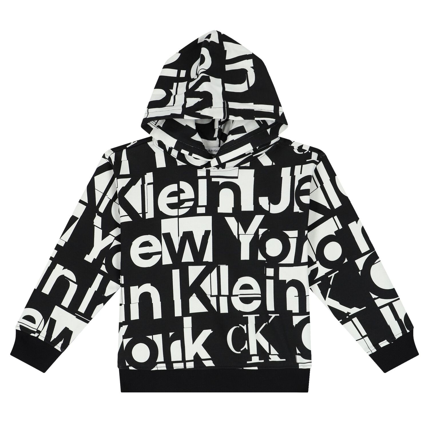 Boys Black & White Logo Hooded Top, 1, hi-res image number null