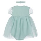 Baby Girls Green Glitter Bodysuit Dress Set, 1, hi-res