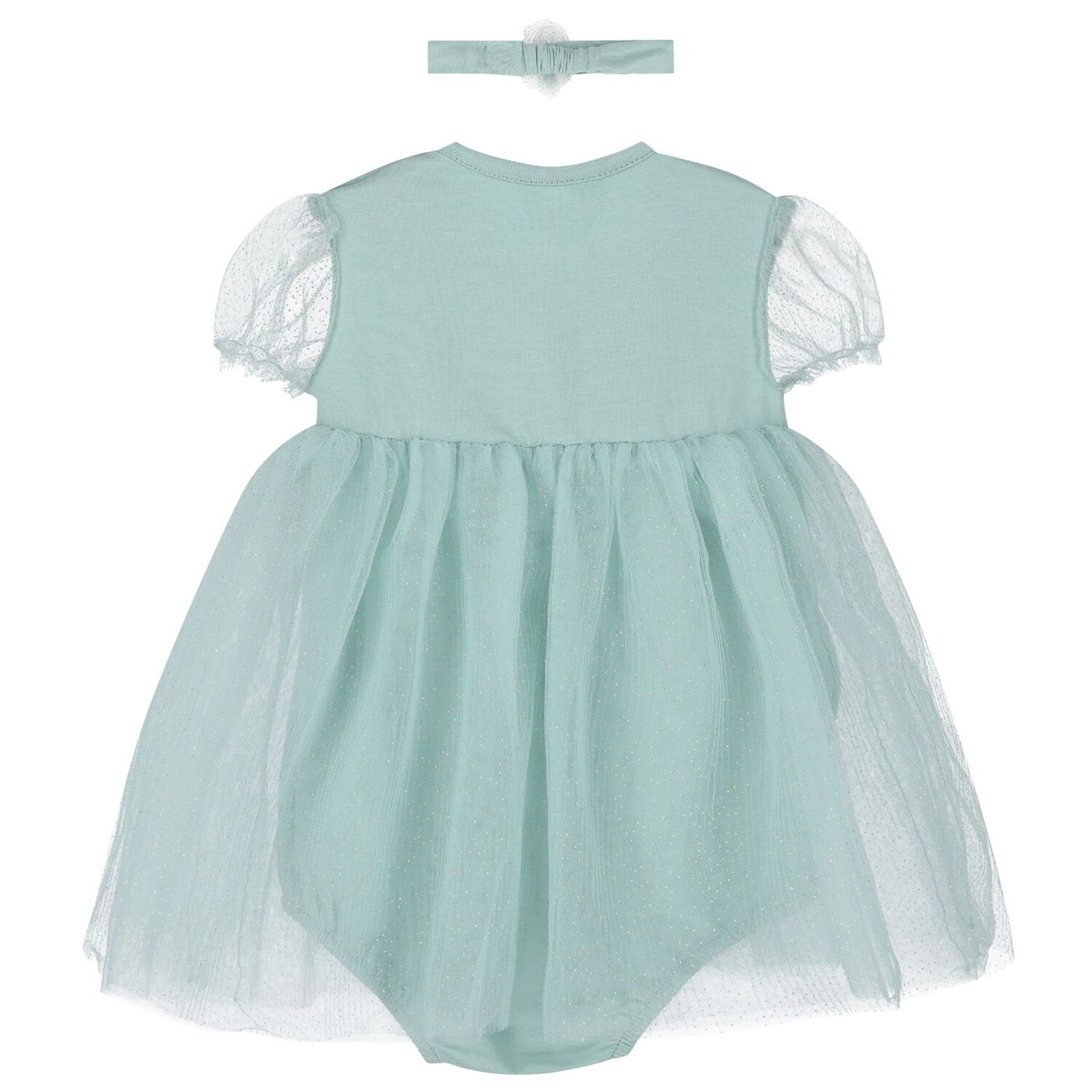 Baby Girls Green Glitter Bodysuit Dress Set, 1, hi-res