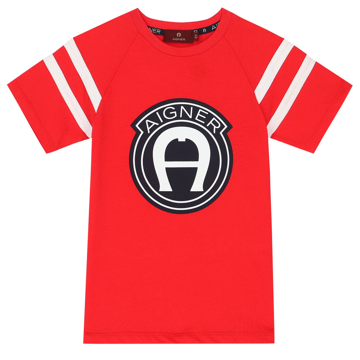 Boys Red Cotton Logo T-Shirt, 3, hi-res