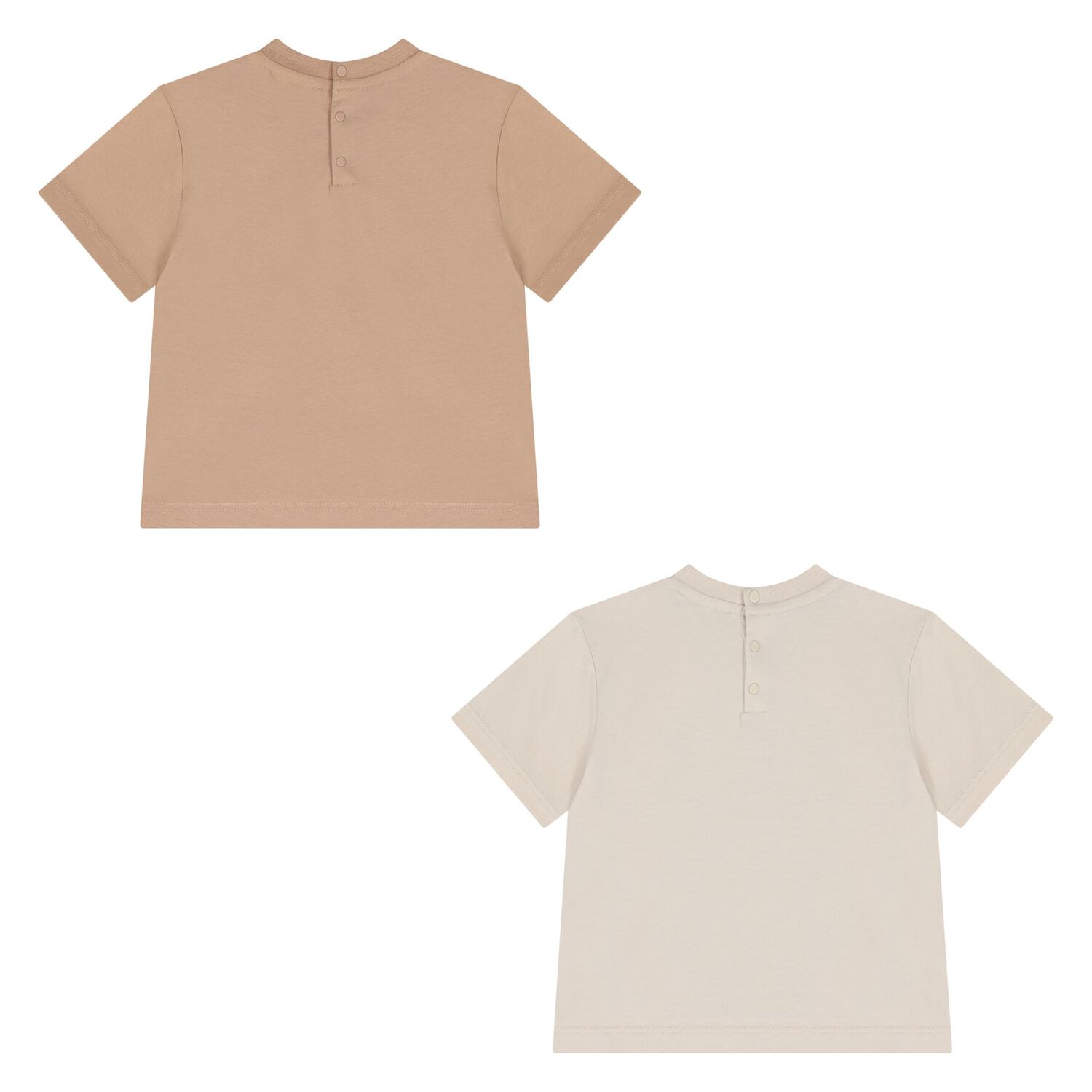 Younger Boys Beige T-Shirts ( 2 Pack ), 2, hi-res