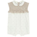 Baby Girls Beige & Ivory Romper, 1, hi-res
