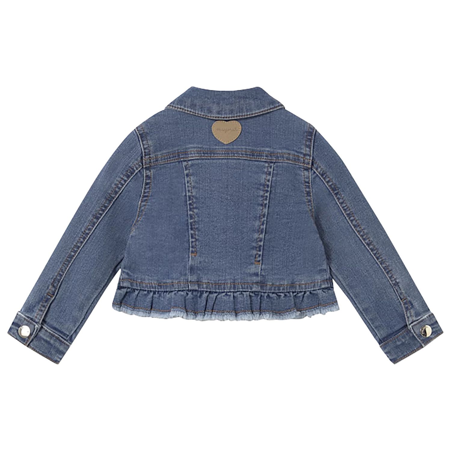 Baby Girls Blue Denim Jacket, 1, hi-res