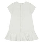 Younger Girls Ivory Faux Fur Teddy Bear Dress, 1, hi-res