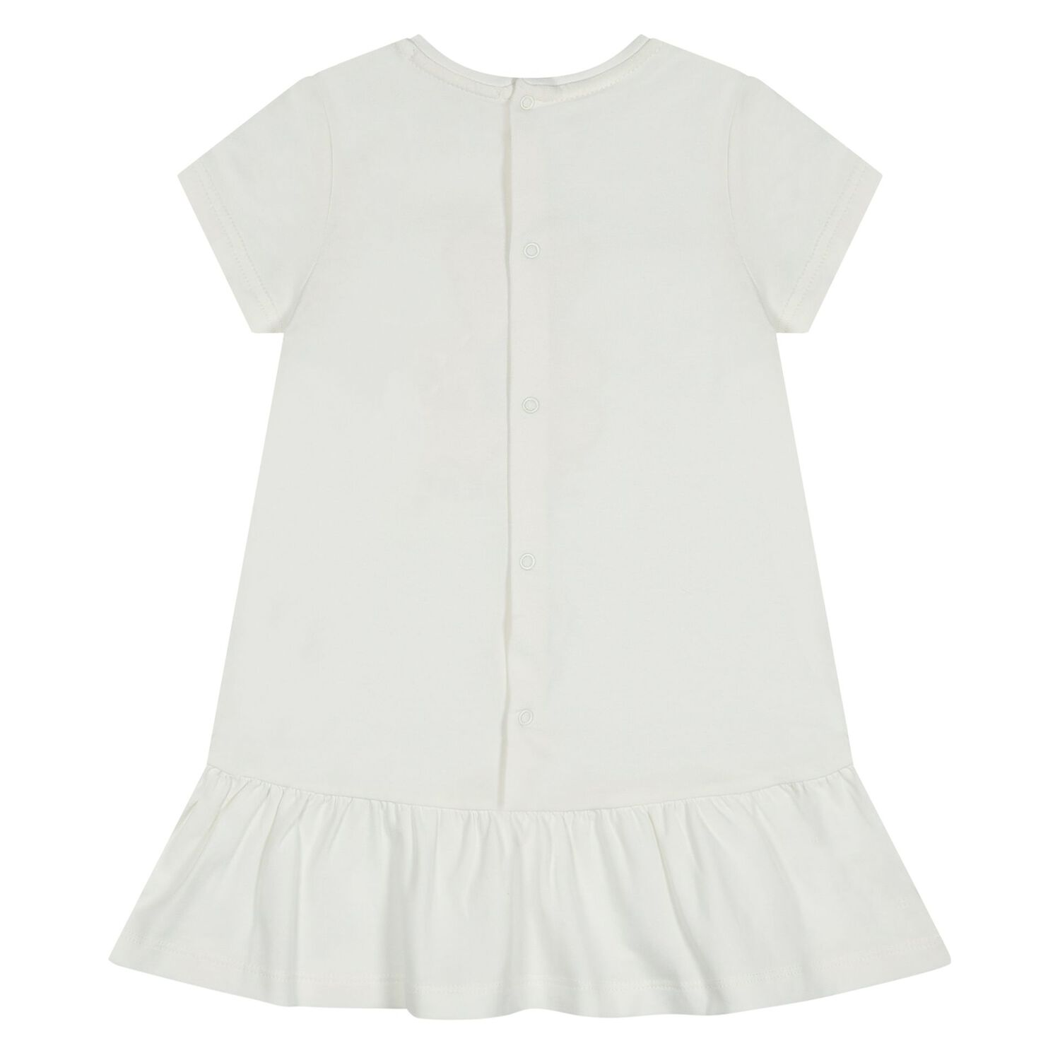 Younger Girls Ivory Faux Fur Teddy Bear Dress, 1, hi-res