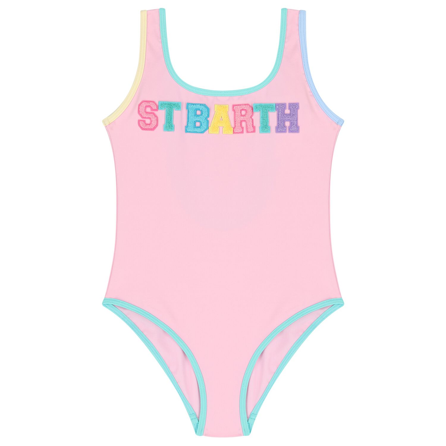 Girls Pink Logo Swimsuit, 1, hi-res