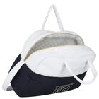 White & Navy Blue Logo Baby Changing Bag, 1, hi-res