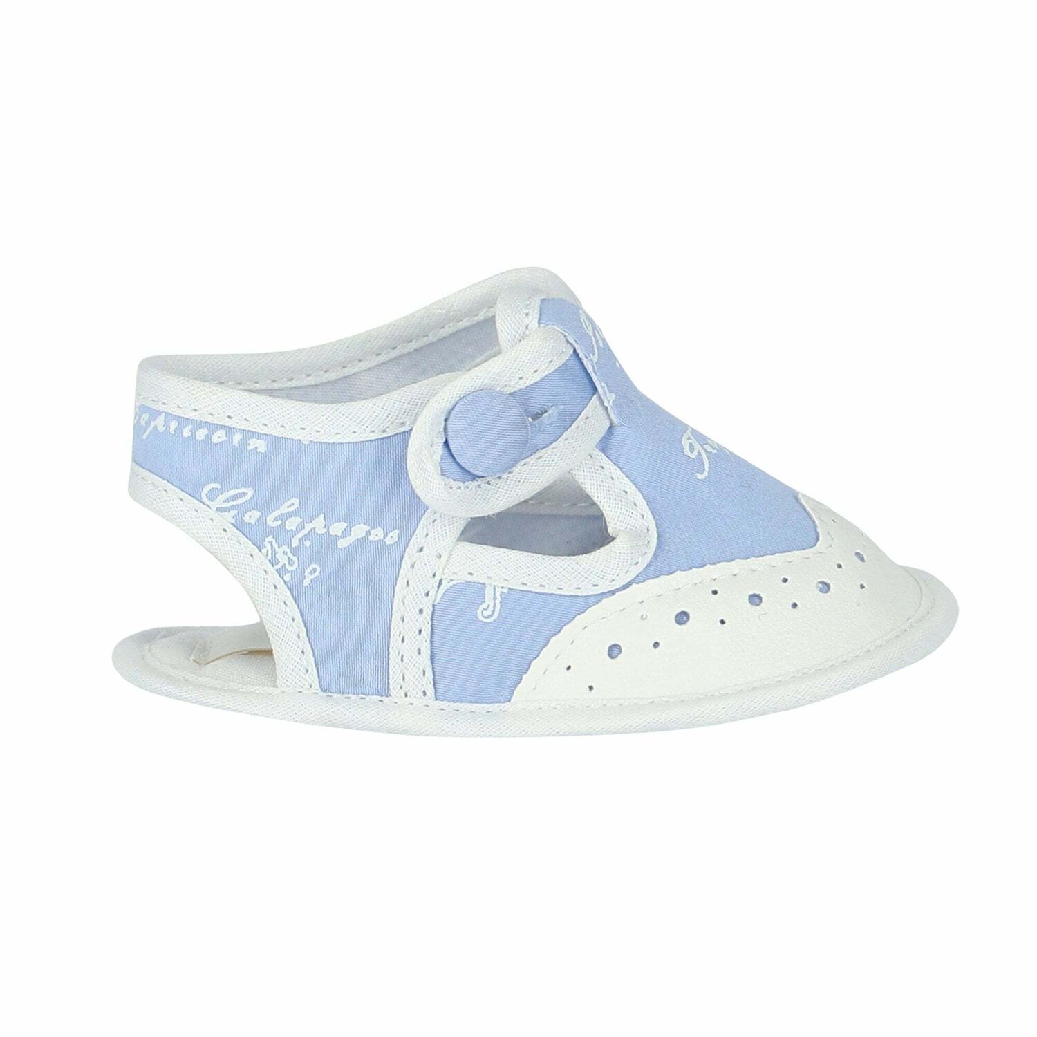 Blue & White Geo Map Pre Walker Shoes, 1, hi-res
