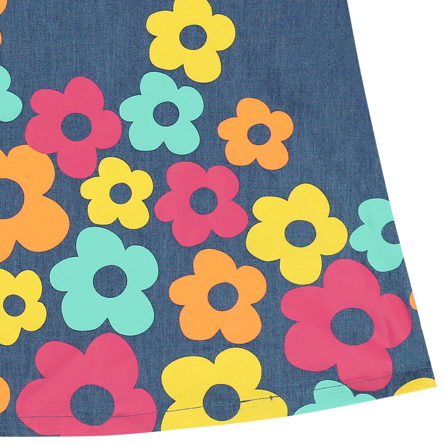 Girls Denim Logo Dress, 1, hi-res