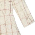 Girls Ivory Plaid Tweed dress, 1, hi-res