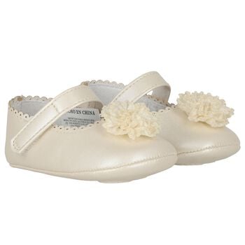 Baby Girls Gold Leather Pre Walker Shoes