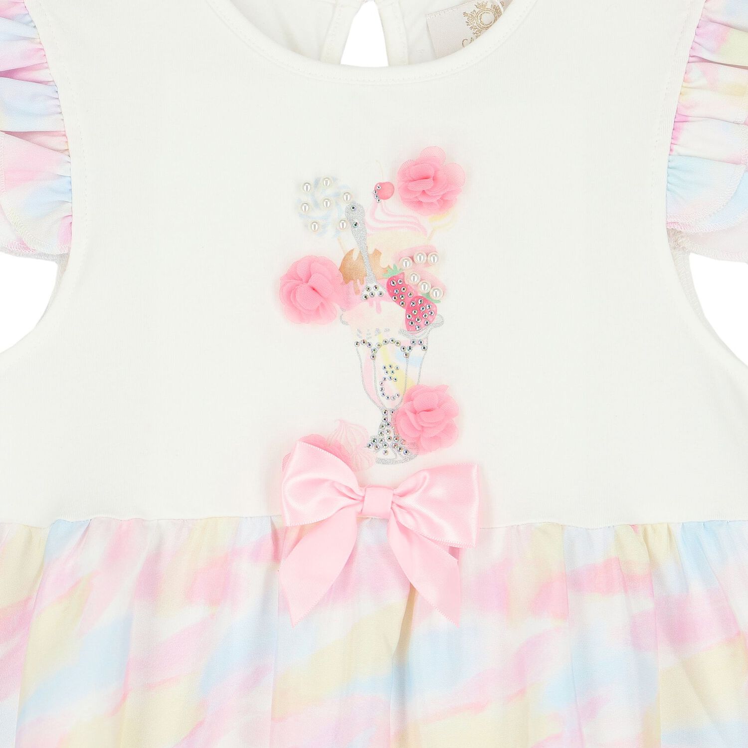 Girls Ivory, Pink, Yellow & Blue Ice Cream Dress, 1, hi-res image number null