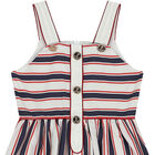 Girls White & Navy Striped Dress, 1, hi-res