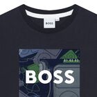 Boys Navy Blue Logo T-Shirt, 1, hi-res