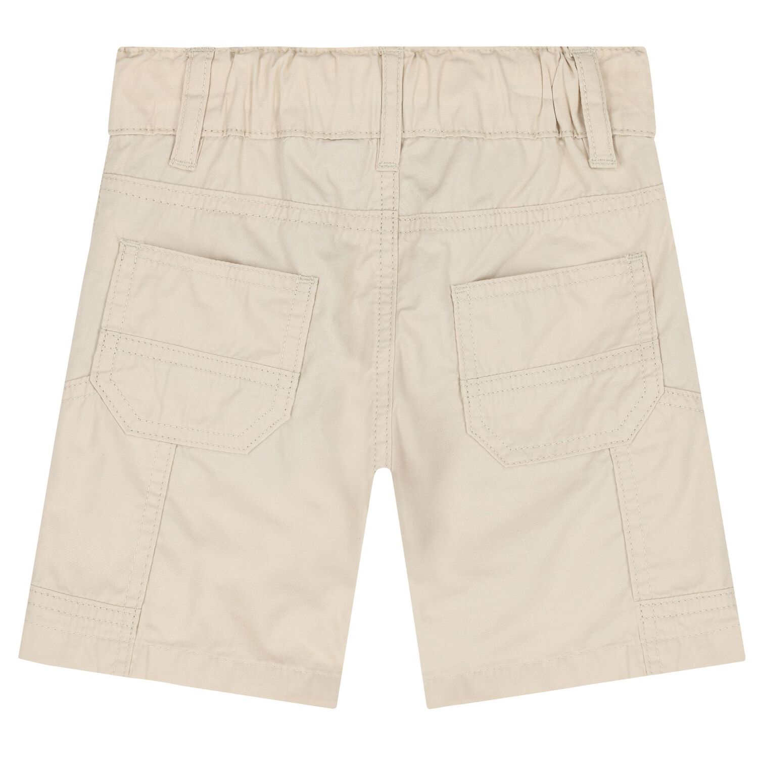 Younger Boys Beige Logo Shorts, 1, hi-res