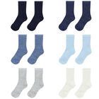 Baby Boys Blue & White Socks (6 Pack), 2, hi-res