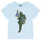 Boys Blue Crocodile Logo T-Shirt, 1, hi-res