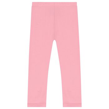 Girls Pink Logo Leggings